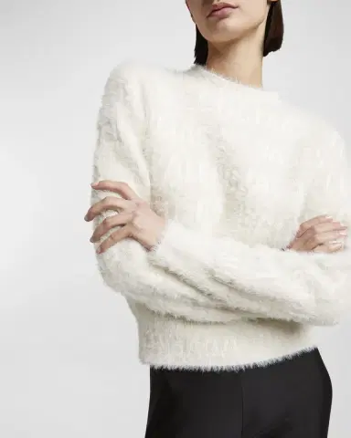 Balenciaga Furry All Over Mock-Neck Logo Sweater | Thumbnail 7