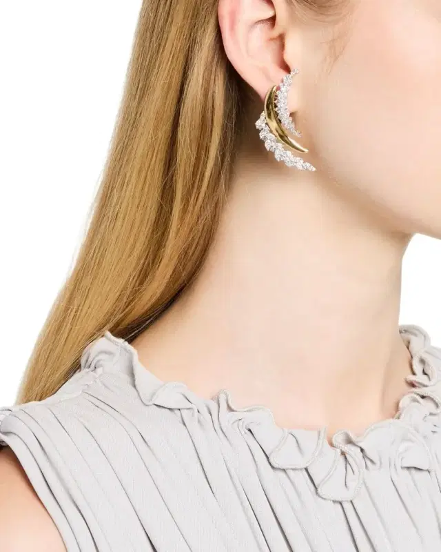 Golden Strada 18K Yellow and White Gold Diamond Earrings