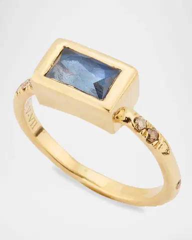 Debra Navarro 18K Yellow Gold Umba Diamond and Sapphire Ring | Thumbnail 2