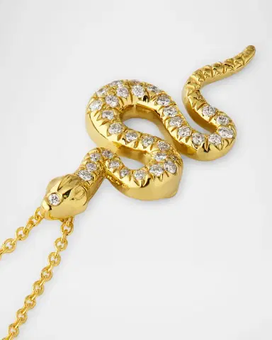 Roberto Coin 18K White Gold Diamond Snake Pendant Necklace | Thumbnail 5 Roberto Coin 18K White Gold Diamond Snake Pendant Necklace | Thumbnail 5