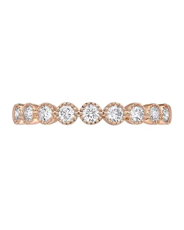White Gold 9-Diamond Bezel Ring, Size 6.5