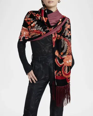 Etro Orfeo Two-Toned Silk-Cashmere Blend Scarf | Thumbnail 2