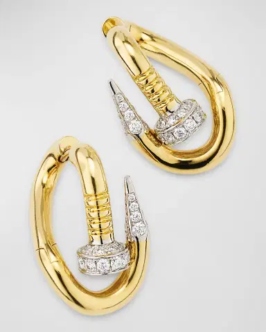David Webb Diamond Tip Bent Nail Earrings | Thumbnail 2