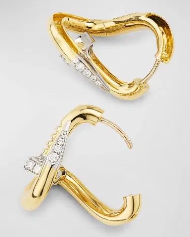 David Webb Diamond Tip Bent Nail Earrings | Thumbnail 3
