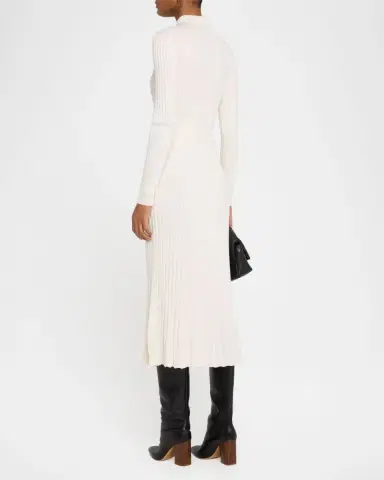 Gabriela Hearst Ardor Long-Sleeve Rib-Knit Midi Polo Dress | Thumbnail 3