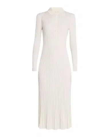 Gabriela Hearst Ardor Long-Sleeve Rib-Knit Midi Polo Dress | Thumbnail 1