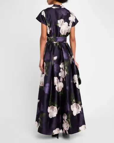 SACHIN & BABI Marta Pleated Floral-Print Shirt Gown | Thumbnail 3