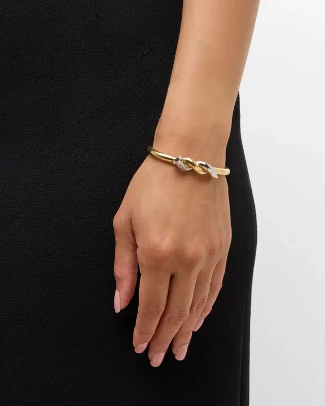 Polished Two Tone Twisted Nail Cuff
