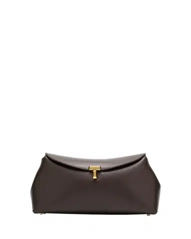 TOTEME T Lock Flap Leather Clutch Bag | Thumbnail 1 TOTEME T Lock Flap Leather Clutch Bag | Thumbnail 1