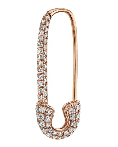 Anita Ko 18K Rose Gold Diamond Safety Pin Earring, Single | Thumbnail 1 Anita Ko 18K Rose Gold Diamond Safety Pin Earring, Single | Thumbnail 1
