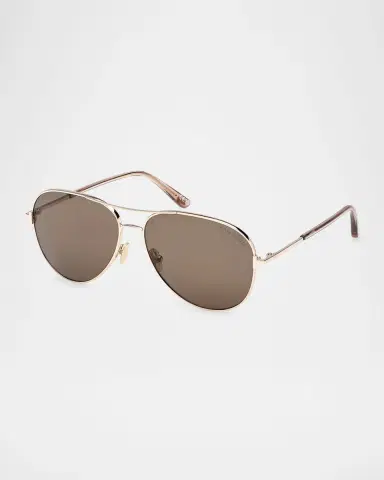 Tom Ford Clark Metal Aviator Sunglasses | Thumbnail 3