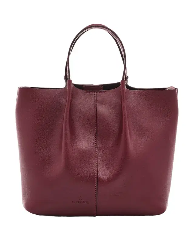 Nina Small Pleated Leather Tote Bag