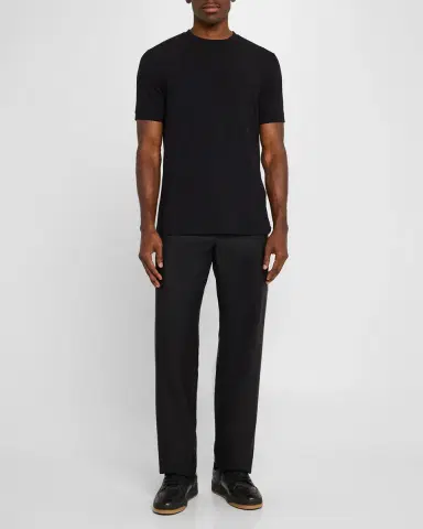 Giorgio Armani Men's Textured Stretch T-Shirt | Thumbnail 2 Giorgio Armani Men's Textured Stretch T-Shirt | Thumbnail 2