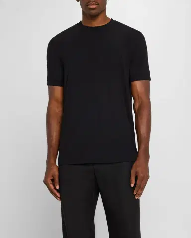 Giorgio Armani Men's Textured Stretch T-Shirt | Thumbnail 4 Giorgio Armani Men's Textured Stretch T-Shirt | Thumbnail 4