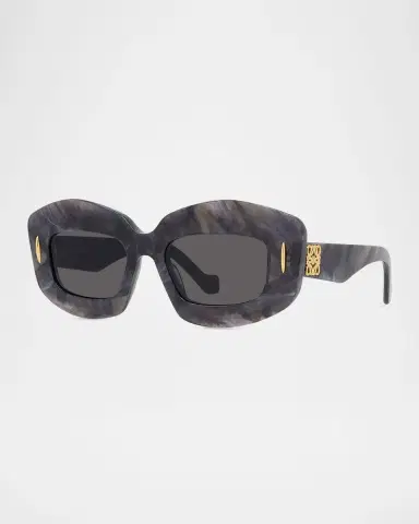 Loewe Men's Anagram Acetate and Nylon Rectangle Sunglasses | Thumbnail 2