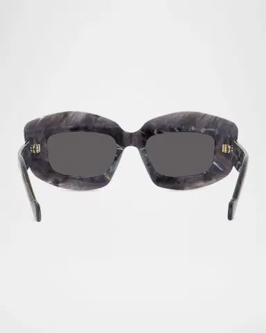 Loewe Men's Anagram Acetate and Nylon Rectangle Sunglasses | Thumbnail 4