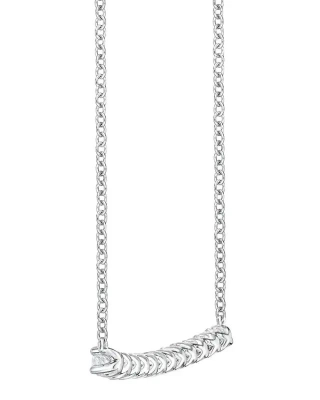 18k White Gold Diamond Bar Necklace