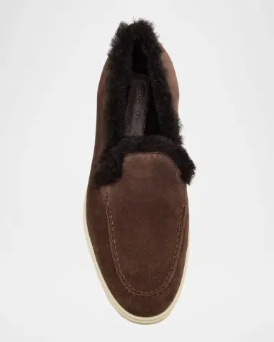Santoni Yalta Suede Shearling Sporty Loafers | Thumbnail 4 Santoni Yalta Suede Shearling Sporty Loafers | Thumbnail 4
