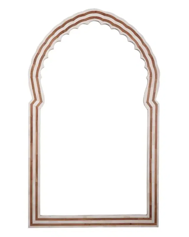 Jamie Young Bardot 60" Bone & Wood Wall Mirror