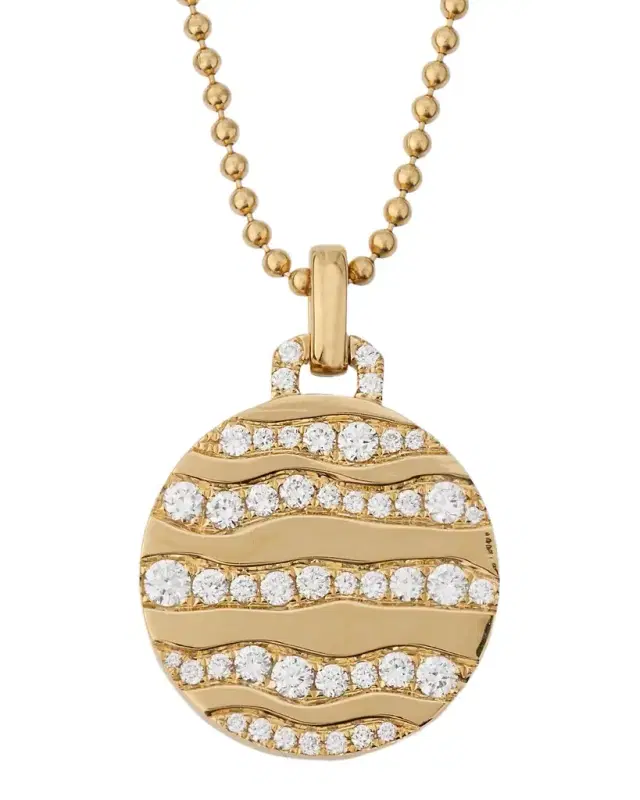 18K Yellow Gold Alma Dos Rio Diamond Pendant Necklace