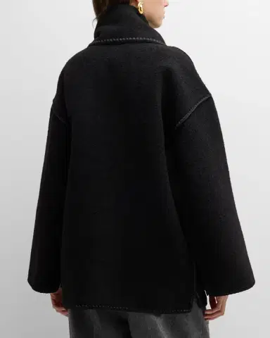 Toteme Fringe Embroidered Scarf Wool Jacket | Thumbnail 3 Toteme Fringe Embroidered Scarf Wool Jacket | Thumbnail 3