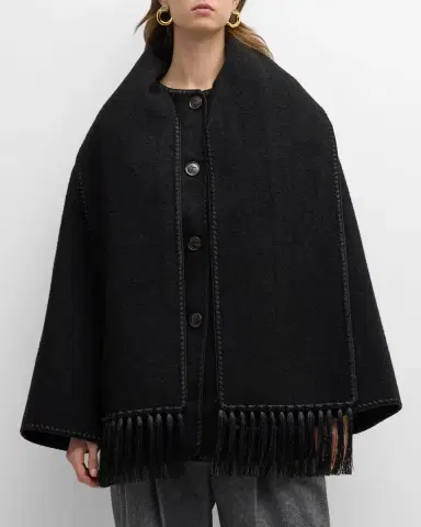 Toteme Fringe Embroidered Scarf Wool Jacket | Thumbnail 4 Toteme Fringe Embroidered Scarf Wool Jacket | Thumbnail 4