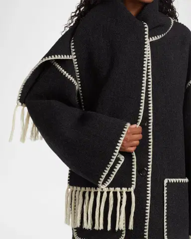 Toteme Fringe Embroidered Scarf Wool Jacket | Thumbnail 8 Toteme Fringe Embroidered Scarf Wool Jacket | Thumbnail 8