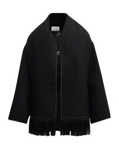 Toteme Fringe Embroidered Scarf Wool Jacket | Thumbnail 1 Toteme Fringe Embroidered Scarf Wool Jacket | Thumbnail 1