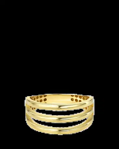 Zoe Lev Jewelry 14K Yellow Gold Triple Row Ring, Size 7 | Thumbnail 2 Zoe Lev Jewelry 14K Yellow Gold Triple Row Ring, Size 7 | Thumbnail 2