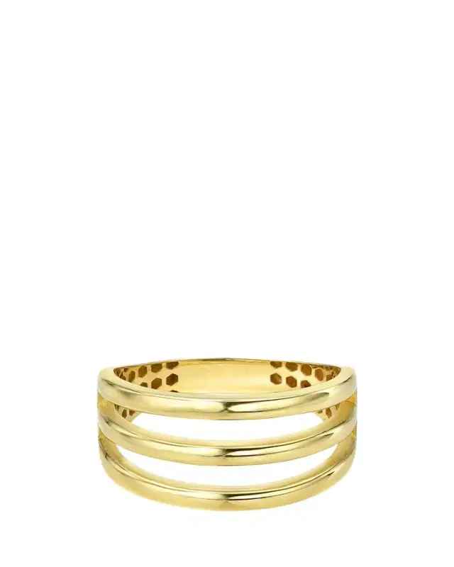Zoe Lev Jewelry 14K Yellow Gold Triple Row Ring, Size