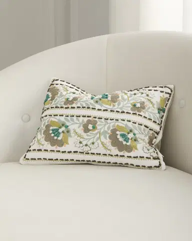 Designers Guild Enamel Flower Decorative Pillow, 12" x 16" | Thumbnail 2 Designers Guild Enamel Flower Decorative Pillow, 12" x 16" | Thumbnail 2