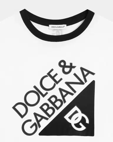 Dolce & Gabbana Boy's Rubberized Logo Short-Sleeve T-Shirt | Thumbnail 3