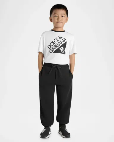 Dolce & Gabbana Boy's Rubberized Logo Short-Sleeve T-Shirt | Thumbnail 6