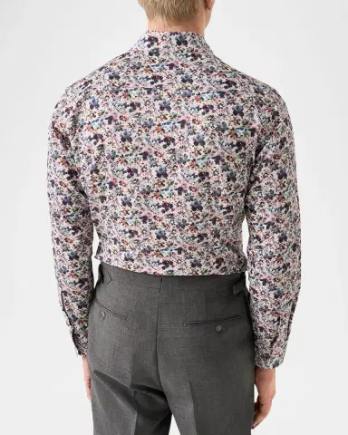 Eton Men's Slim-Fit Cotton Floral Sport Shirt | Thumbnail 3 Eton Men's Slim-Fit Cotton Floral Sport Shirt | Thumbnail 3