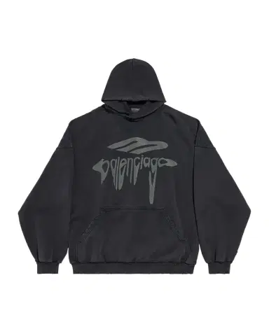 Balenciaga Men 's Liquid-Effect Logo Hoodie | Thumbnail 1