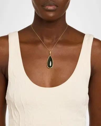 Dominique Cohen 18K Yellow Gold Limited Grande Drop Diamond and Tourmaline Pendant | Thumbnail 2 Dominique Cohen 18K Yellow Gold Limited Grande Drop Diamond and Tourmaline Pendant | Thumbnail 2