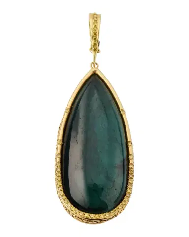 Dominique Cohen 18K Yellow Gold Limited Grande Drop Diamond and Tourmaline Pendant | Thumbnail 1 Dominique Cohen 18K Yellow Gold Limited Grande Drop Diamond and Tourmaline Pendant | Thumbnail 1