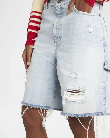 Golden Goose Journey Distressed Long Denim Shorts | Thumbnail 5 Golden Goose Journey Distressed Long Denim Shorts | Thumbnail 5