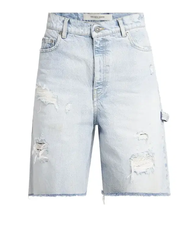 Golden Goose Journey Distressed Long Denim Shorts