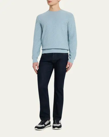 Brioni Men's Basketweave Crew Sweater | Thumbnail 2