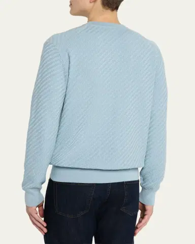 Brioni Men's Basketweave Crew Sweater | Thumbnail 3