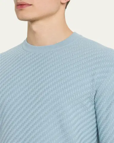 Brioni Men's Basketweave Crew Sweater | Thumbnail 5