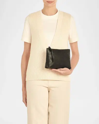 Il Bisonte Snodo Zip Leather Clutch Bag | Thumbnail 2