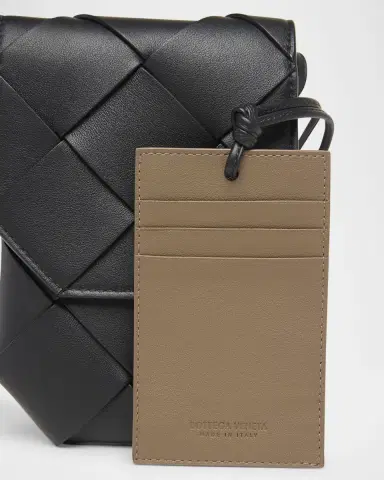 Bottega Veneta Men's Diago Vertical Leather Phone Pouch | Thumbnail 5