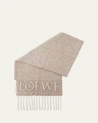 Loewe Logo Fringe Wool-Blend Scarf | Thumbnail 4