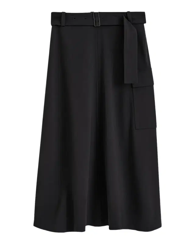Joseph Pernette Belted A-Line Midi Skirt
