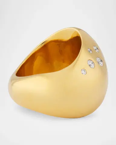 Walters Faith 18K Yellow Gold and Burnished Diamond Wave Ring | Thumbnail 3