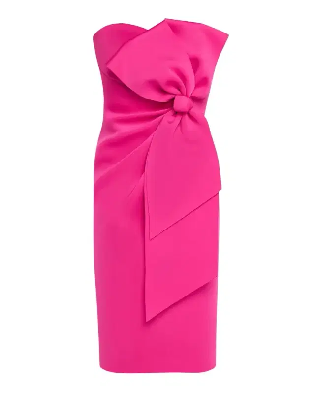 Badgley Mischka Collection Strapless Bow-Front Bodycon Dress