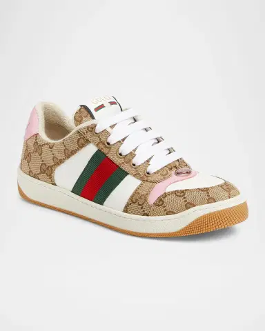 Gucci Screener GG Canvas and Leather Sneakers | Thumbnail 2 Gucci Screener GG Canvas and Leather Sneakers | Thumbnail 2