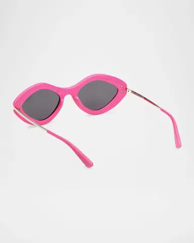 PUCCI Logo Acetate & Metal Oval Sunglasses | Thumbnail 2
